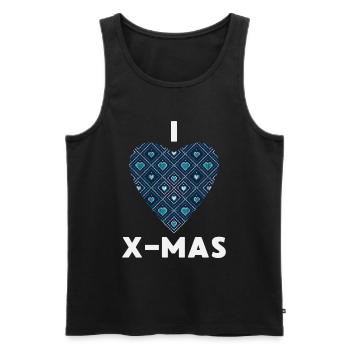 I Love X-Mas Weihnachten Gestricktes Herz - Männer Premium Bio Tank Top - Schwarz - Vorne - Michal (187cm)