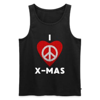 I Love X-Mas Weihnachten Gestricktes Herz - Männer Premium Bio Tank Top - Schwarz - Vorne - Michal (187cm)