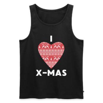 J’adore Noël Noël Cœur tricoté - Débardeur bio Premium Homme - noir - Devant - Michal (187cm)