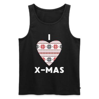 J’adore Noël Noël Cœur tricoté - Débardeur bio Premium Homme - noir - Devant - Michal (187cm)