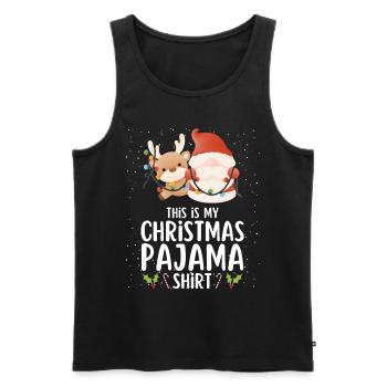 Christmas Pajamas Pajamas Sleepshirt - Men's Premium Organic Tank Top - black - Front - Michal (187cm)