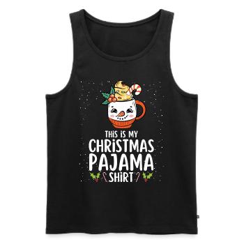 Christmas Pajamas Pajamas Sleepshirt - Men's Premium Organic Tank Top - black - Front - Michal (187cm)