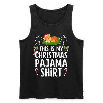 Pyjama de Noël Pyjama Chemise de nuit - Débardeur bio Premium Homme - noir - Devant - Michal (187cm)