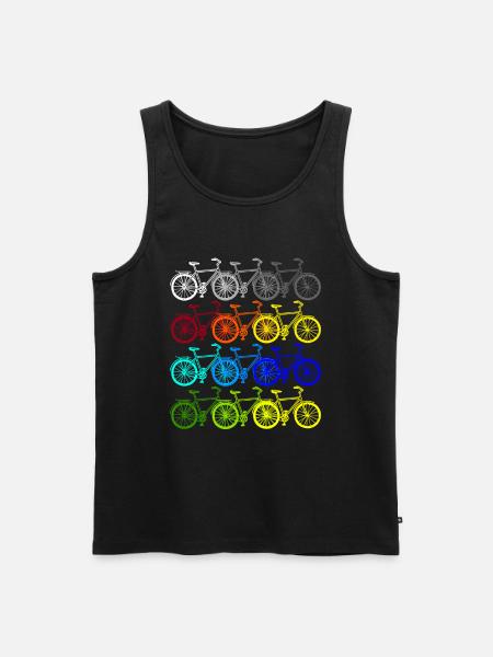 Bunte Fahrräder Retro Rad Radfahrer - Männer Premium Bio Tank Top - Schwarz