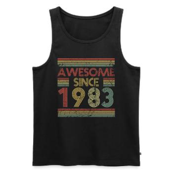 40 ans né en 1983 rétro 40e anniversaire - Débardeur bio Premium Homme - noir - Devant - AI Model Male 178 light (178cm)