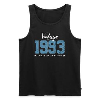 30 ans né en 1993 rétro 30e anniversaire - Débardeur bio Premium Homme - noir - Devant - Michal (187cm)
