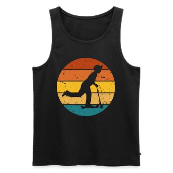 Scooter Stunt Scooter for Kids Retro - Men's Premium Organic Tank Top - black - Front - AI Model Male 178 light (178cm)
