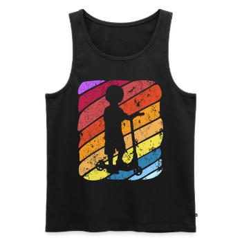 Scooter Stunt Scooter for Kids Retro - Men's Premium Organic Tank Top - black - Front - AI Model Male 178 light (178cm)