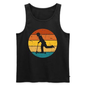 Scooter Stunt Scooter for Kids Retro - Men's Premium Organic Tank Top - black - Front - AI Model Male 178 light (178cm)