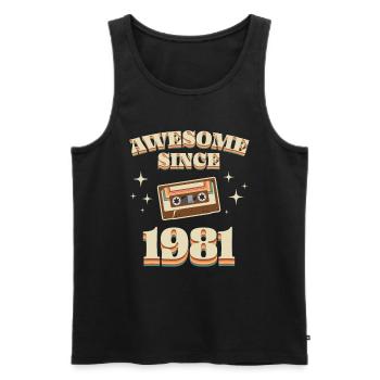 1981 born vintage vintage gift idea retro - Men's Premium Organic Tank Top - black - Front - Michal (187cm)