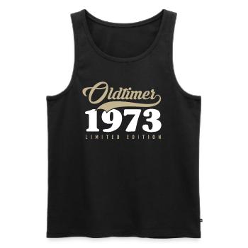 50th birthday Vintage 1973 - Men's Premium Organic Tank Top - black - Front - Michal (187cm)