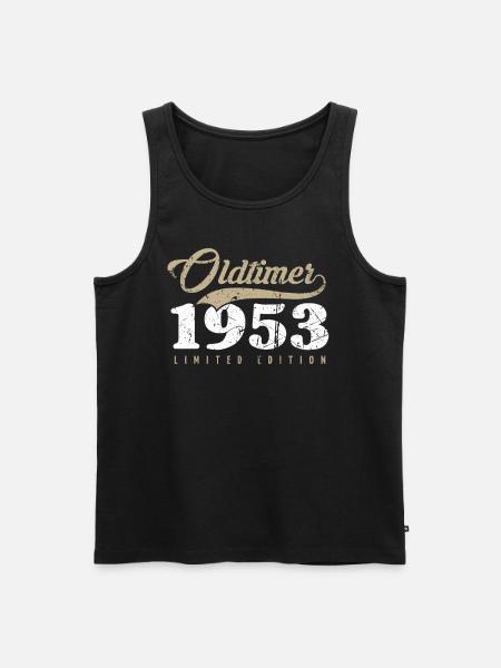 70e verjaardag vintage 1953 - Mannen Premium Bio Tanktop - zwart