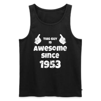 70th birthday vintage 1953 - Men's Premium Organic Tank Top - black - Front - Michal (187cm)