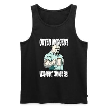 Kaffee Morgenmuffel grumpy Eisbär - Männer Premium Bio Tank Top - Schwarz - Vorne - Michal (187cm)