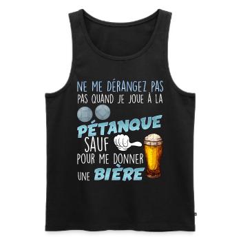 Pétanque Apéro Bon Moment Entre Potes - Débardeur bio Premium Homme - noir - Devant - Michal (187cm)