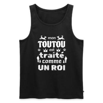 Mon toutou est traité comme un roi - Débardeur bio Premium Homme - noir - Devant - Michal (187cm)