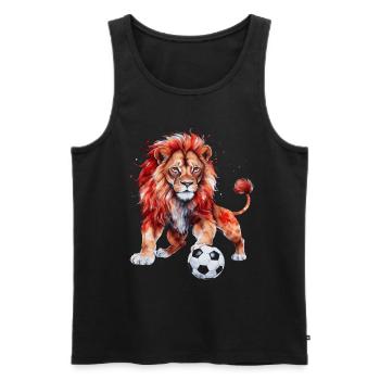 Lion Football Coloré Turquie Animal Design Imprimer - Débardeur bio Premium Homme - noir - Devant - Michal (187cm)