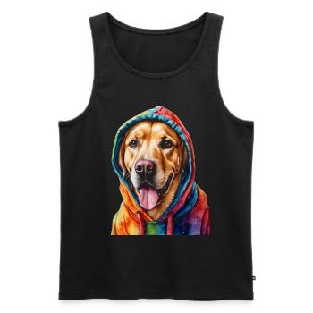 Labrador Retriever Sweat à capuche chien Funny Design Print - Débardeur bio Premium Homme - noir - Devant - Michal (187cm)