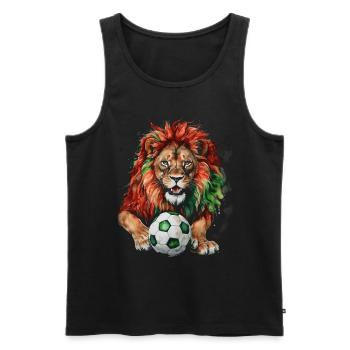 Lion Football Coloré Portugal Animal Design Print - Débardeur bio Premium Homme - noir - Devant - Michal (187cm)