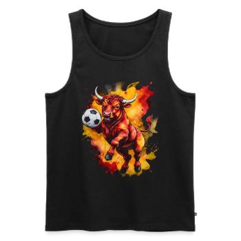 Bull Football Colorful Spain Animal Design Print - Men's Premium Organic Tank Top - black - Front - Michal (187cm)