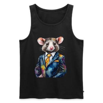 Costume Opossum Imprimé Animal Coloré - Débardeur bio Premium Homme - noir - Devant - Michal (187cm)