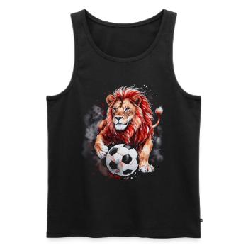 Lion Football Colorful Hungary Animal Design Print - Men's Premium Organic Tank Top - black - Front - Michal (187cm)