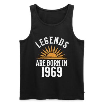 Des légendes sont nées en 1969 – idée cadeau - Débardeur bio Premium Homme - noir - Devant - Michal (187cm)