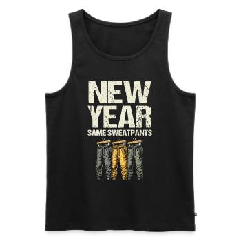 Neujahrs-Same-Jogginghose, Humor-Neujahrsstimmung - Männer Premium Bio Tank Top - Schwarz - Vorne - Michal (187cm)