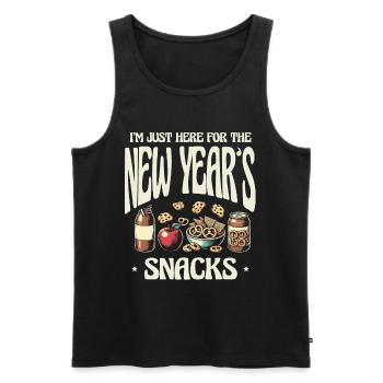 I'm only here for the New Year's snacks and food - Men's Premium Organic Tank Top - black - Front - Michal (187cm)
