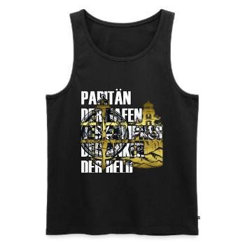 Papitän Motiv Retro Anker Leuchtturm Schiff - Männer Premium Bio Tank Top - Schwarz - Vorne - AI Model Male 178 light (178cm)