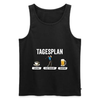 Tagesplan Golfen Golf Golf spielen - Golfer - Männer Premium Bio Tank Top - Schwarz - Vorne - Michal (187cm)