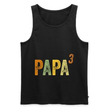 Dad High Three - 3 Kids Triples Father's Day - Men's Premium Organic Tank Top - black - Front - Michal (187cm)