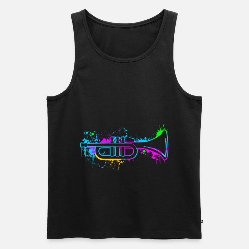 Trompete - Männer Premium Bio Tank Top - Schwarz
