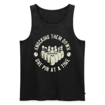 Bowling - Männer Premium Bio Tank Top - Schwarz - Vorne - Michal (187cm)