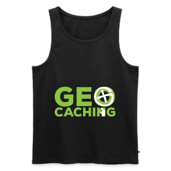 Geocaching leisure in the name - Men's Premium Organic Tank Top - black - Front - AI Model Male 178 light (178cm)