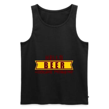 Hello BEER goodbye problems, hello beer bye Pro - Men's Premium Organic Tank Top - black - Front - AI Model Male 178 light (178cm)