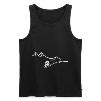 Fahrradsport am Kind und Herren im Sport Citybike - Männer Premium Bio Tank Top - Schwarz - Vorne - Michal (187cm)