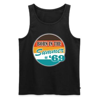 Sommer Summer 69 Geboren 50 Geburtstag - Men's Premium Organic Tank Top - black - Front - Michal (187cm)