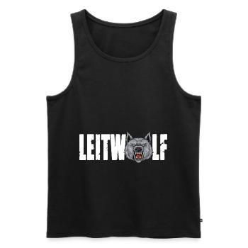 Leitwolf Alpha Wolf Kapitän Teamführer Trainer - Männer Premium Bio Tank Top - Schwarz - Vorne - Michal (187cm)