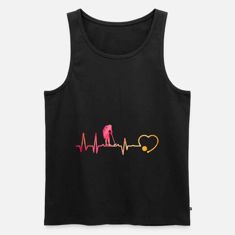 Krocket Herzschlag - Männer Premium Bio Tank Top - Schwarz