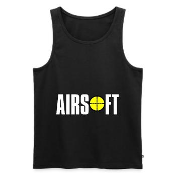 Airsoft / Softair / Softgun / AEG Airsoft Milsim - Débardeur bio Premium Homme - noir - Devant - AI Model Male 178 light (178cm)