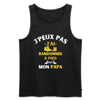 J'Peux Pas J'Ai Randonnée à pied avec mon papa - Débardeur bio Premium Homme - noir - Devant - Michal (187cm)