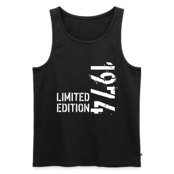 LIMITIERTE AUFLAGE 1974 - Männer Premium Bio Tank Top - Schwarz - Vorne - AI Model Male 178 light (178cm)