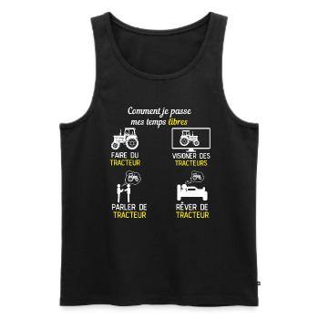 temp libre tracteur cadeau fermier - Débardeur bio Premium Homme - noir - Devant - Michal (187cm)