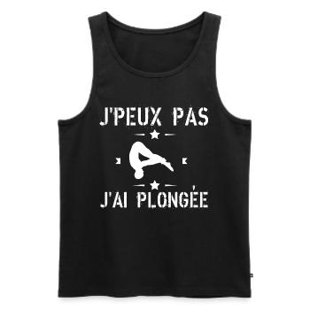 j'peux pas j'ai plongée - Débardeur bio Premium Homme - noir - Devant - Michal (187cm)