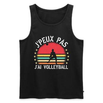 J Peux Pas J Ai Volleyball cadeau vintage - Débardeur bio Premium Homme - noir - Devant - Michal (187cm)