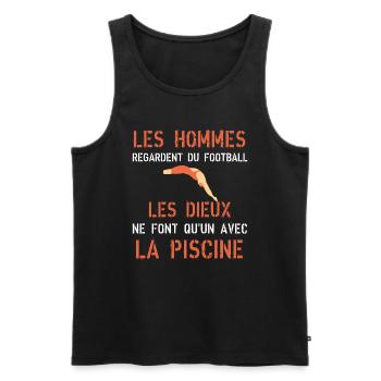 citation piscine humour - Débardeur bio Premium Homme - noir - Devant - Michal (187cm)