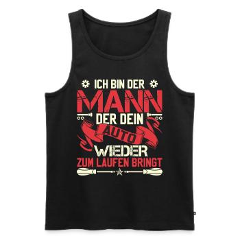 Männer Auto Werkstatt KFZ Mechaniker - Männer Premium Bio Tank Top - Schwarz - Vorne - Michal (187cm)