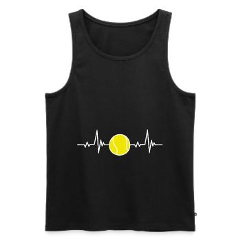 Coeur Tennis Passion - Débardeur bio Premium Homme - noir - Devant - Michal (187cm)
