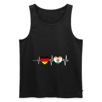 Allemagne Inde Herzschlag Drapeau Indien Inde - Débardeur bio Premium Homme - noir - Devant - Michal (187cm)